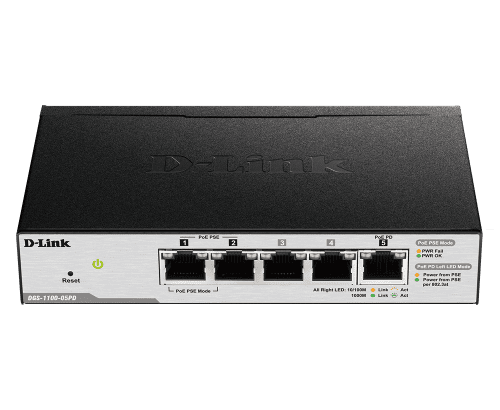 D-Link DGS-1100-05PD 5 ports Smart Managed PoE Switch