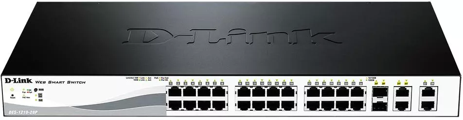 D-Link 24 28 Port Fast Ethernet Managed PoE+ Switch (DES-1210-28P)