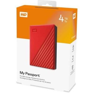 WD My Passport 4TB External Hard Drive Red – WDBPKJ0040BRD-WESN