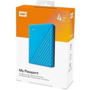 WD My Passport 4TB External Hard Drive Sky Blue – WDBPKJ0040BBL-WESN