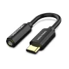 Vention Type-C to 3.5mm Audio Cable 0.1M Black Metal Type (VEN-CFIBA)