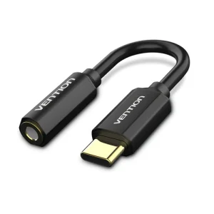 Vention Type-C to 3.5mm Audio Cable 0.1M Black Metal Type (VEN-CFIBA)