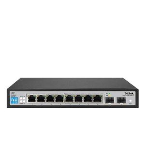 D-Link 8 Port PoE Gigabit Smart Managed Switch + 2 SFP ports - DGS-F1100-10PS