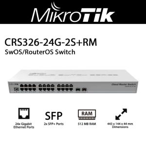 MikroTik (CRS326-24G-2S+RM) 24 Gigabit Ports Switch