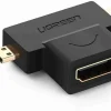 UGREEN Micro HDMI Male + Mini HDMI Male to HDMI Female Adapter - HD129