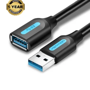 Vention USB 3.0 A Male to A Female Extension Cable 1.5M Black PVC Type