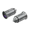 Vention Two-Port USB A+C(30+30) Car Charger Gray Mini Style Aluminium Alloy Type