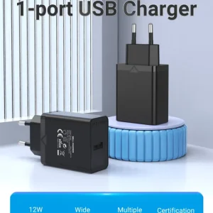 Vention 1-port USB Wall Charger(12W) UK-Plug Black - VEN FAAB0-UK