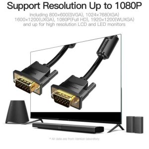 Vention VGA(3+9) Male to Male Cable 10M Black - VEN DADBL