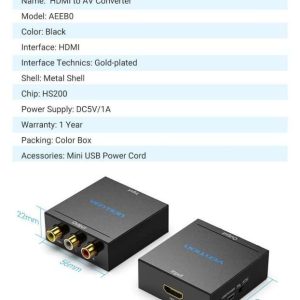 Vention HDMI to RCA Converter Black Metal Type - VEN AEEB0