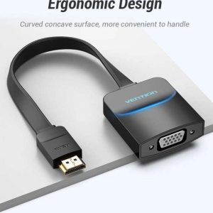 Vention Flat HDMI to VGA Converter 0.15M Black - VEN 74345