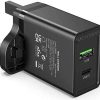 Vention Two-Port USB(A+A) Wall Charger (18W/18W) UK-Plug Black