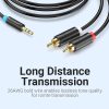 Vention 3.5MM Male to 2-Male RCA Adapter Cable 1.5M Black