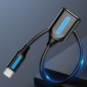 Vention CCSBB USB 2.0 C Male To A Female OTG Cable 0.15M (Black)