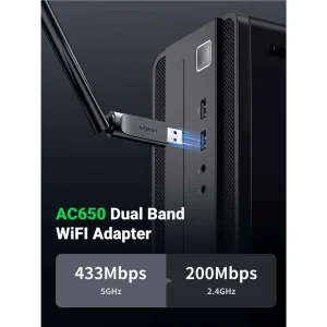 UGREEN AC650 High-Gain Dual Band Wireless USB Adapter – CM496