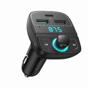 UGREEN Bluetooth Car Charger (5.0+PD+QC3.0+USB Flash Drive+TF) (Black)