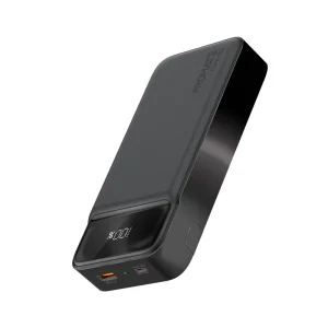 Promate 20000mAh Slim Power Bank with 20W USB-C Power Delivery and Quick Charge 3.0 , Black