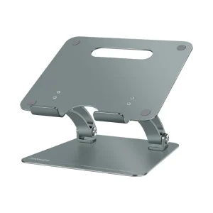Promate Ergonomic Multi-Level Aluminum Laptop Stand • for 10″ to 17″Laptops • Extendable Height • Foldable Stand Design