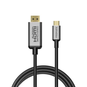Promate 4K x 2K(60Hz) USB-C to HDMI 2.0 Audio Video Cable, 1.8m Cable Length , Grey