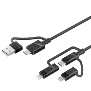 Promate 6-in-1 Hybrid Multi-Connector Cable for Charging & Data Transfer