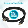 Promate HDMI (Male)- Right Angle HDMI (Male) Nylon Cable with 3D, 4K Ultra HD & Ethernet Support. 1.5m Length