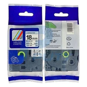 rother TZ2-241 black on white laminated label tape 18mm cartridge