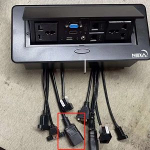 Nexa Black Pop-Up Multifunction Socket with Cable Socket