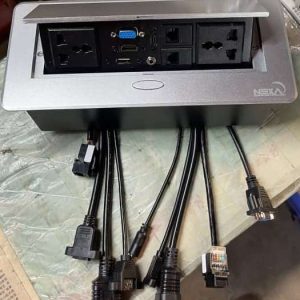 Nexa Silver Pop-Up Multifunction Socket with Integrated Cable Management