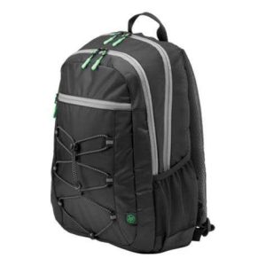 HP 15.6" Active Backpack – Front View HP 1LU22AA Backpack – Side Profile HP Active Backpack – Interior Compartments HP 15.6" Backpack – Back Panel HP Active Series Backpack – Zipper Details HP 15.6" Laptop Backpack – Mint Green Accents