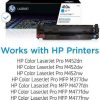 HP 410A Black Original LaserJet Toner Cartridge – Front View HP CF410A Black Toner Cartridge Packaging HP 410A Black Toner Installed in Printer Side Angle of HP 410A Black Cartridge HP 410A Black Toner Cartridge with Box Close-up of HP CF410A Toner Cartridge Label