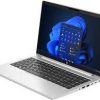 Front view of HP EliteBook 640 G10 with 14" FHD display Side profile showing Thunderbolt 4 and USB-C ports on HP EliteBook 640 G10 Backlit keyboard and numeric keypad on HP EliteBook 640 G10 Fingerprint reader on HP EliteBook 640 G10 for secure access Pike Silver finish on HP EliteBook 640 G10 lid HP EliteBook 640 G10 in a professional workspace setting