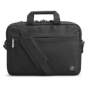 HP Professional 14.1" Laptop Bag – Front View HP 500S8AA Laptop Bag – Side Profile HP Professional Laptop Bag – Interior Compartments HP 14.1" Laptop Bag – Attached to Rolling Suitcase HP Professional Laptop Bag – RFID Pocket Close-up HP 500S8AA Laptop Bag – Packaging