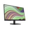 Front view of HP V27i G5 27" FHD Monitor in black. Side profile showcasing the slim design of the HP V27i G5 monitor. Back panel displaying HDMI, DisplayPort, and VGA ports on the HP V27i G5 monitor. HP V27i G5 monitor on a desk setup with dual-screen configuration. Close-up of the three-sided micro-edge bezel on the HP V27i G5 monitor. HP V27i G5 monitor displaying vibrant visuals with 72% NTSC color gamut