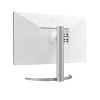 Front view of LG 27UP550N-W 27" 4K UHD Monitor in white. Side profile showcasing the slim design of the LG 27UP550N-W monitor. Back panel displaying HDMI, DisplayPort, USB-C, and USB-A ports on the LG 27UP550N-W monitor. LG 27UP550N-W monitor on a desk setup with dual-screen configuration. Close-up of the ergonomic stand with tilt, pivot, and height adjustments on the LG 27UP550N-W monitor. LG 27UP550N-W monitor displaying vibrant visuals with sRGB 98% color gamut