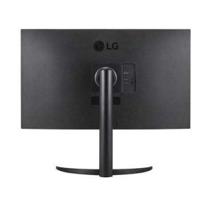 Front view of LG 32UR500-B 31.5" 4K UHD Monitor in black. Side profile showcasing the slim design of the LG 32UR500-B monitor. Back panel displaying HDMI, DisplayPort, and headphone out ports on the LG 32UR500-B monitor. LG 32UR500-B monitor on a desk setup with dual-screen configuration. Close-up of the tilt-adjustable stand on the LG 32UR500-B monitor. LG 32UR500-B monitor displaying vibrant visuals with HDR10 support.