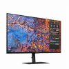 Front view of Samsung ViewFinity S8 32" UHD HDR USB-C Monitor in black. Side profile showcasing the slim design of the Samsung ViewFinity S8 monitor. Back panel displaying USB-C, HDMI, DisplayPort, Ethernet, and USB-A ports on the Samsung ViewFinity S8 monitor. Samsung ViewFinity S8 monitor on a desk setup with dual-screen configuration. Close-up of the ergonomic stand with tilt, swivel, pivot, and height adjustments on the Samsung ViewFinity S8 monitor. Samsung ViewFinity S8 monitor displaying vibrant visuals with DCI-P3 98% color gamut.