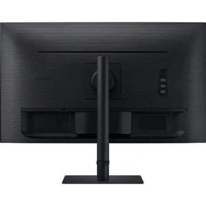 Front view of Samsung ViewFinity S8 32" UHD HDR USB-C Monitor in black. Side profile showcasing the slim design of the Samsung ViewFinity S8 monitor. Back panel displaying USB-C, HDMI, DisplayPort, Ethernet, and USB-A ports on the Samsung ViewFinity S8 monitor. Samsung ViewFinity S8 monitor on a desk setup with dual-screen configuration. Close-up of the ergonomic stand with tilt, swivel, pivot, and height adjustments on the Samsung ViewFinity S8 monitor. Samsung ViewFinity S8 monitor displaying vibrant visuals with DCI-P3 98% color gamut.
