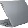Front view of Lenovo IdeaPad Slim 3 15IRU8 in Arctic Grey Side profile showcasing ports on Lenovo IdeaPad Slim 3 15IRU8 Open laptop displaying keyboard and touchpad of Lenovo IdeaPad Slim 3 Close-up of 15.6" Full HD display on Lenovo IdeaPad Slim 3 15IRU8 Lenovo IdeaPad Slim 3 15IRU8 with HD webcam and privacy shutter Bottom view highlighting ventilation and design of Lenovo IdeaPad Slim 3