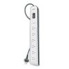 Power cord and outlets of Belkin BSV603 surge protection strip