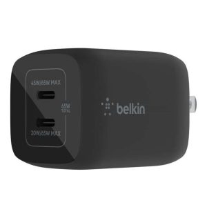 black belkin bkwch3 wall charger dual usb-c