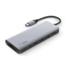 Belkin AVC009BTSGY Connect USB-C hub Side angle showing Gigabit Ethernet and USB-A ports