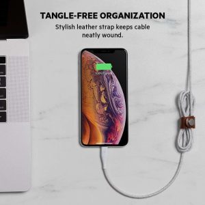 Belkin F8J236BT04-WHT USB-C to Lightning Cable plugged into iPhone