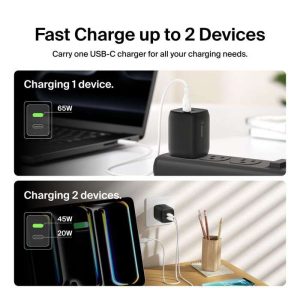 belkin 65w charger and cable for laptop and phone