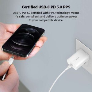 belkin charger plugged in wall outlet
