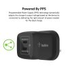 side profile black belkin dual usb-c charger