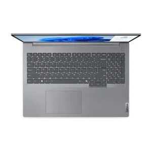 Front view of Lenovo ThinkBook 16 G7 IML in Arctic Grey Side profile showcasing ports on Lenovo ThinkBook 16 G7 IML Open laptop displaying keyboard and touchpad of Lenovo ThinkBook 16 G7 IML Close-up of 16" WUXGA display on Lenovo ThinkBook 16 G7 IML Lenovo ThinkBook 16 G7 IML with FHD webcam and privacy shutter Bottom view highlighting ventilation and design of Lenovo ThinkBook 16 G7 IML