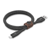 Close-up of USB-C and Lightning connectors on BLKCLT cable