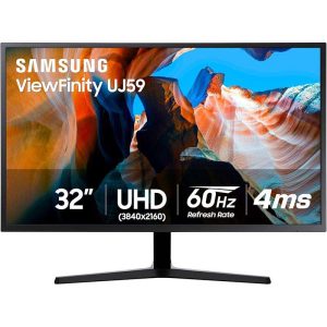 Front view of Samsung LU32J590UQMXUE 32" 4K Monitor