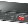 TP-Link TL-SF1009P 9-Port PoE+ front view TL-SF1009P with connected IP cameras PoE+ ports showing power & data delivery Top view of TP-Link TL-SF1009P switch Installation demo for surveillance setup Extended mode coverage chart for PoE+