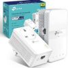 TP-Link TL-WPA7517 Powerline Kit Front View TL-WPA7517 KIT Plugged in Socket Setup TP-Link AV1000 Gigabit Ethernet Port Close-Up AC1200 Dual-Band Wi-Fi Performance Graphic TP-Link Powerline Extender Range in Living Room TP-Link TL-WPA7517 Kit Retail Packaging